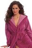 Morgenstern Bademantel Damen Kapuze, kurz, Multifaser, MILA, beere, L