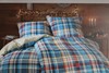 Bettwäsche Biber Wende mit RV Karo Navy Tartan